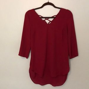 Dark Red Crossed Back Tunic